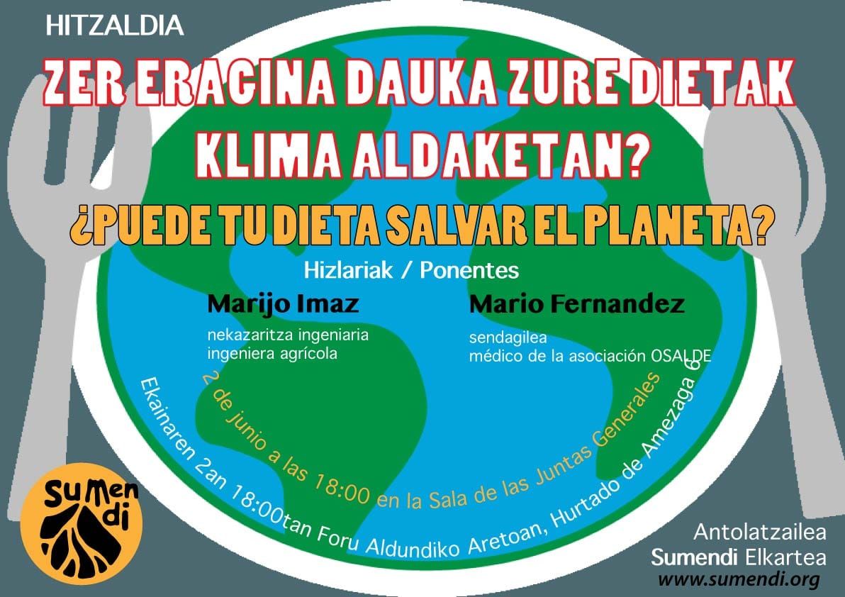 ¿Puede tu dieta salvar el planeta? Charla Marijo Imaz/Mario Fernández